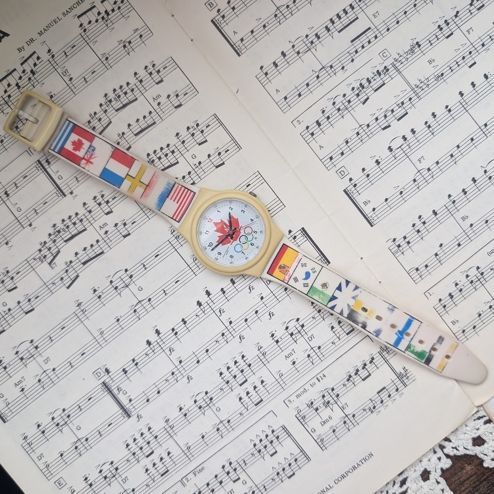 Vintage Olympic Watch with Canadian Maple Leaf Dial